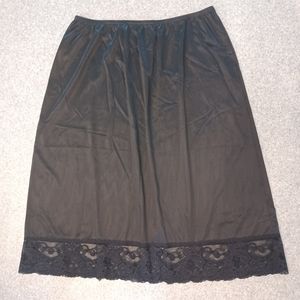 Vassarette Black Half Slip Lace Trim 2XL